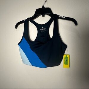 NWT Women's size medium Blue and Black Sports Bra